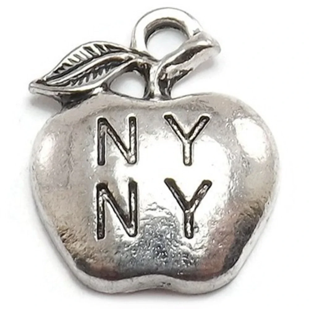 6pcs NY Apple Charms for jewelry making
